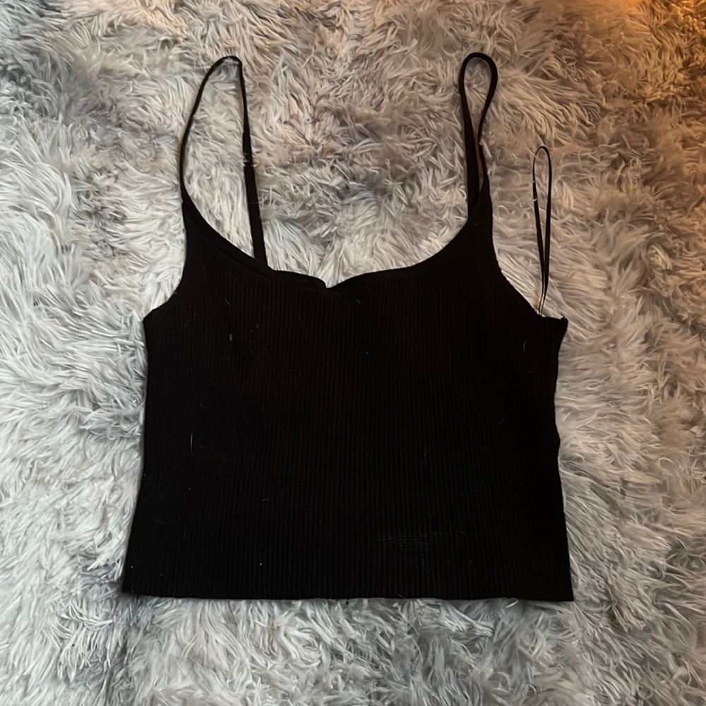 Black Cropped L.A. Hearts Tank Top